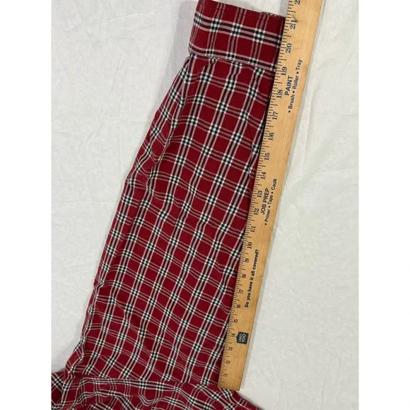 Eddie Bauer Flannel Shirt Mens Size XL Tall 100% Cotton Long Sleeve Red Plaid - Picture 11 of 16